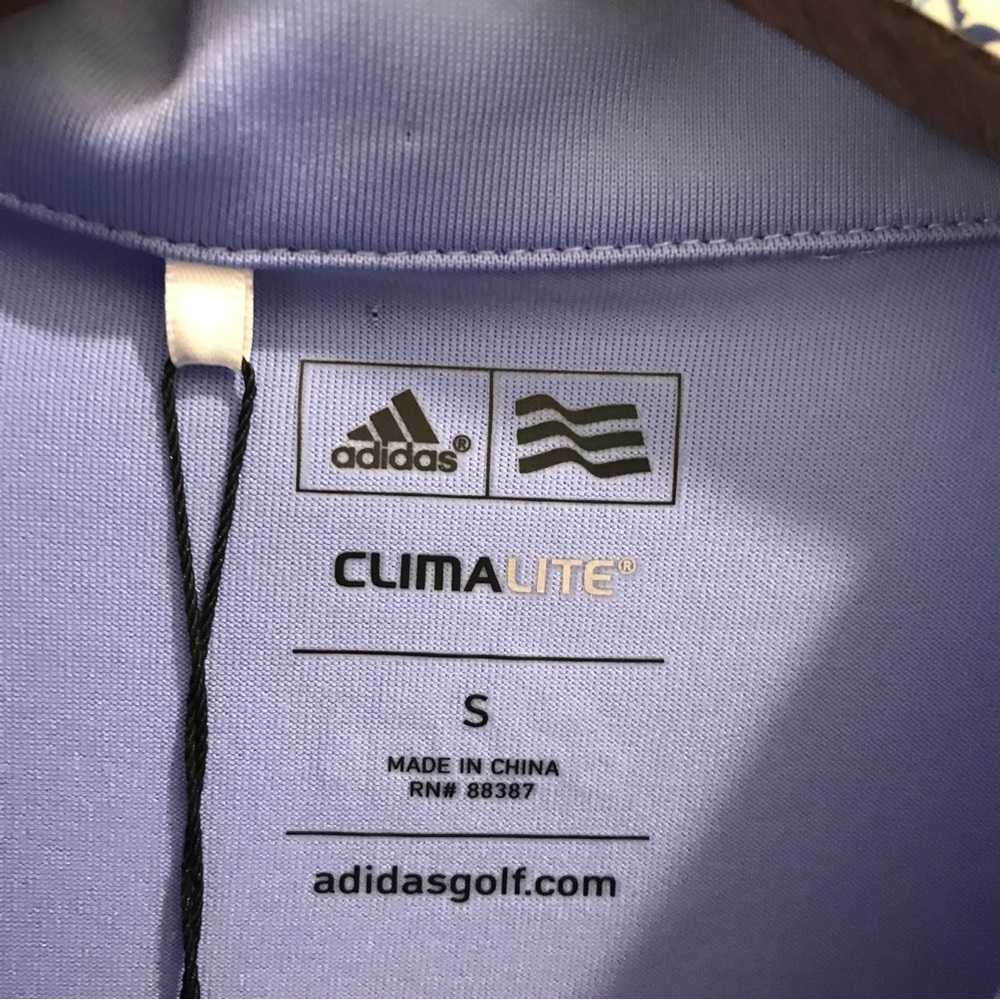 NWT Adidas Climalite 1/4 Zip Golf Tee Small periwinkle blue bonnet pickleball - Picture 9 of 12
